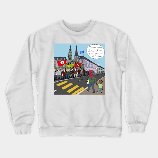 Afraid Of You Crewneck Sweatshirt by Felipe.Makes.Cartoons